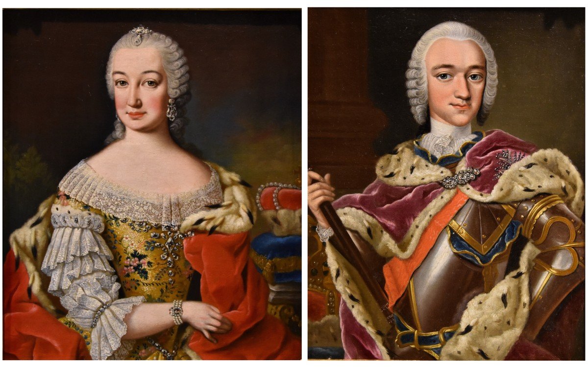 Martin Van Meytens (1695 - 1770), Portrait De Marie-Thérèse d'Autriche/ François I de Lorraine