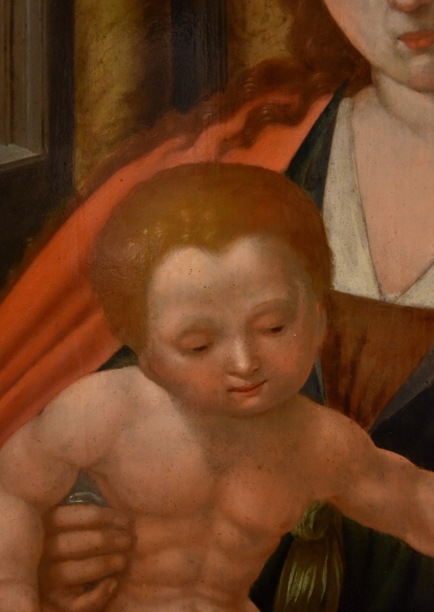 Vierge à l'Enfant Intronisée, Maître Du Perroquet (anvers, Début XVIe Siècle), Suiveur-photo-4