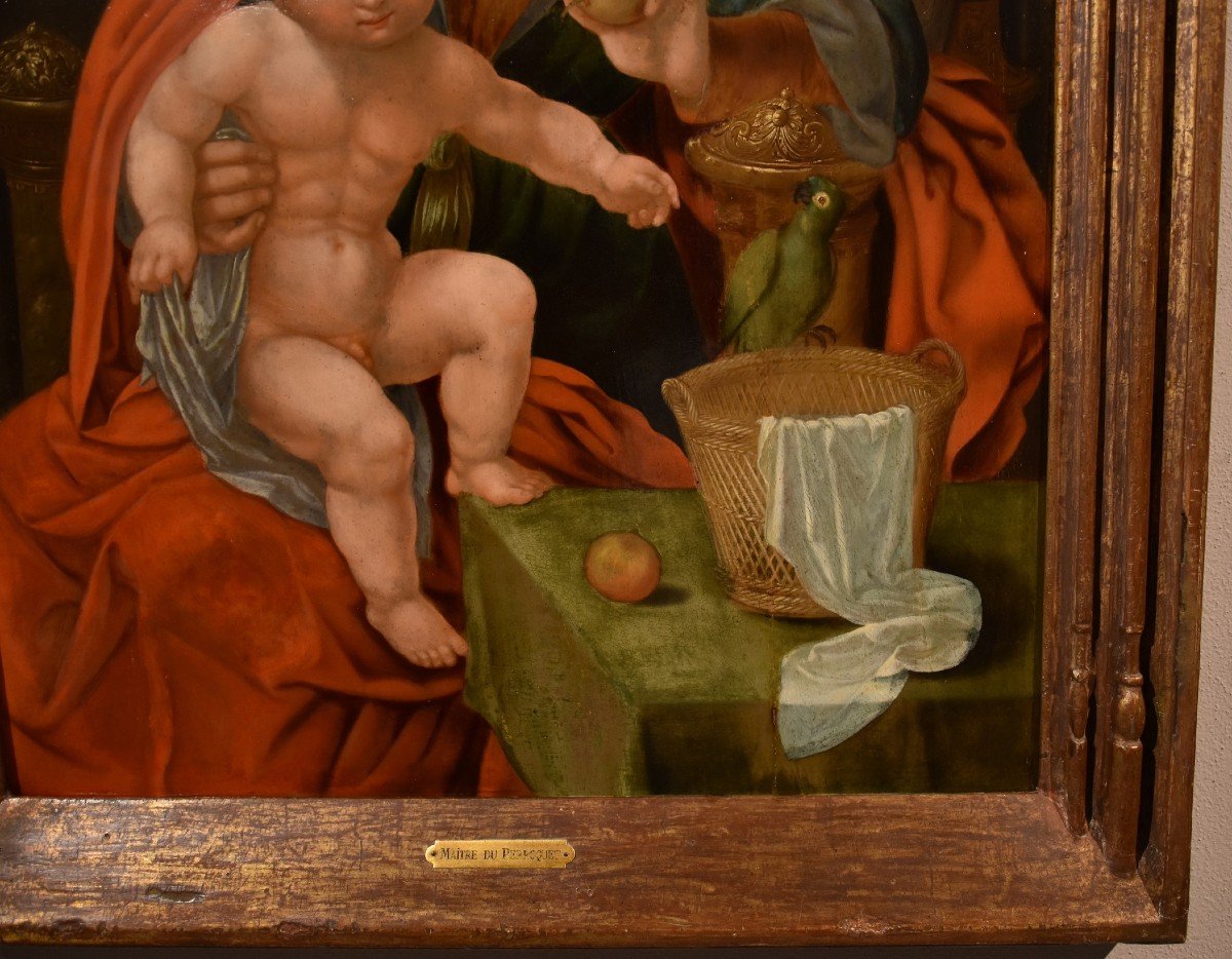 Vierge à l'Enfant Intronisée, Maître Du Perroquet (anvers, Début XVIe Siècle), Suiveur-photo-6