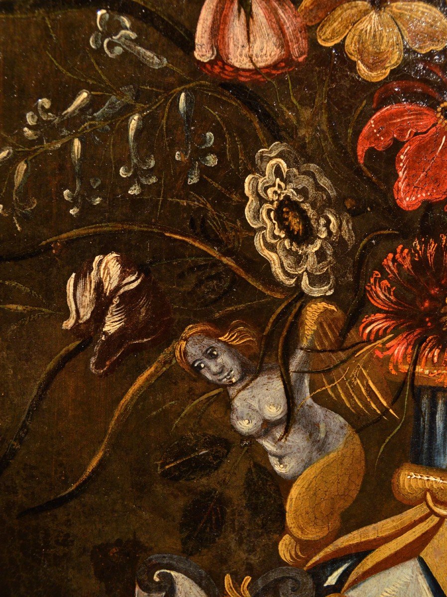 Fleurs Dans Un Vase Classique, Maître Du Vase Aux Grotesques (rome, XVIIe Siècle)-photo-4