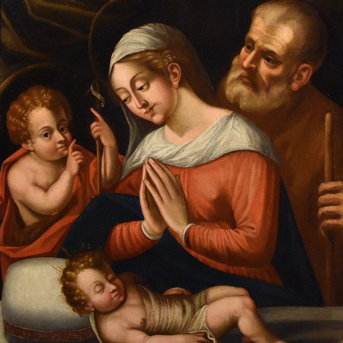 Holy Family With The Infant Saint John The Baptist, Battista Ramenghi (1521 - 1601) Circle-photo-3
