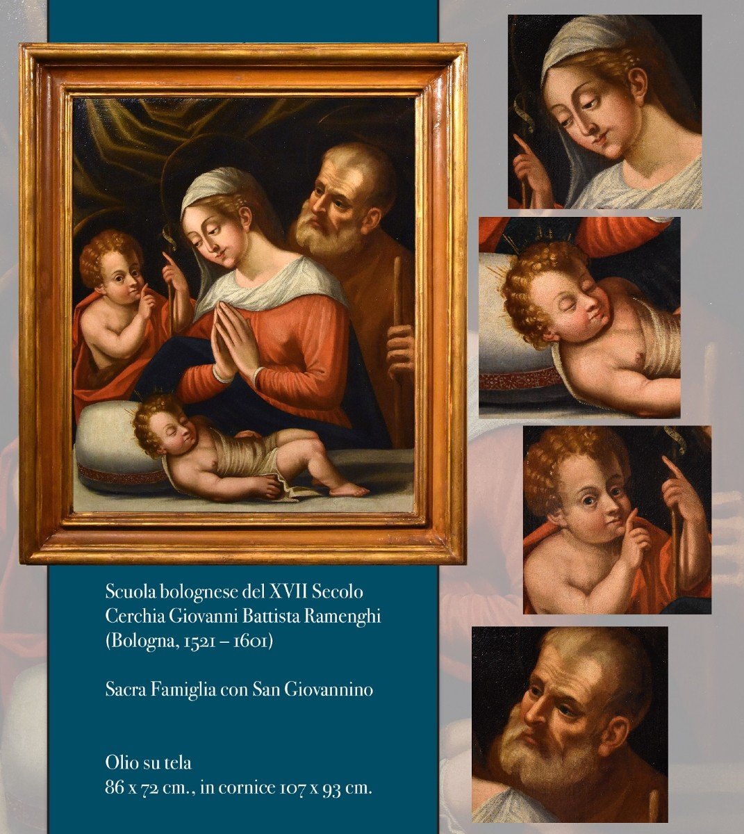 Holy Family With The Infant Saint John The Baptist, Battista Ramenghi (1521 - 1601) Circle-photo-1