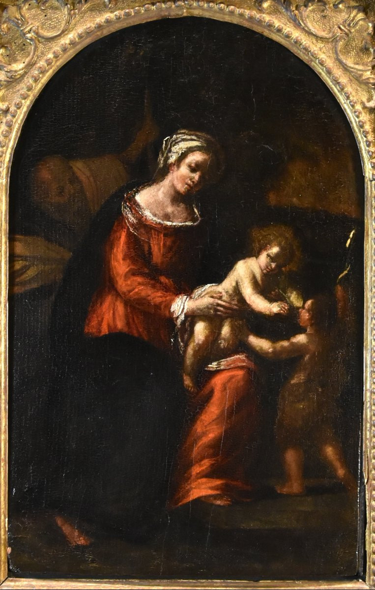 Sainte Famille Avec Saint Jean-Baptiste, Ippolito Scarsella (Ferrare, C. 1550 - 1620) Atelier-photo-3