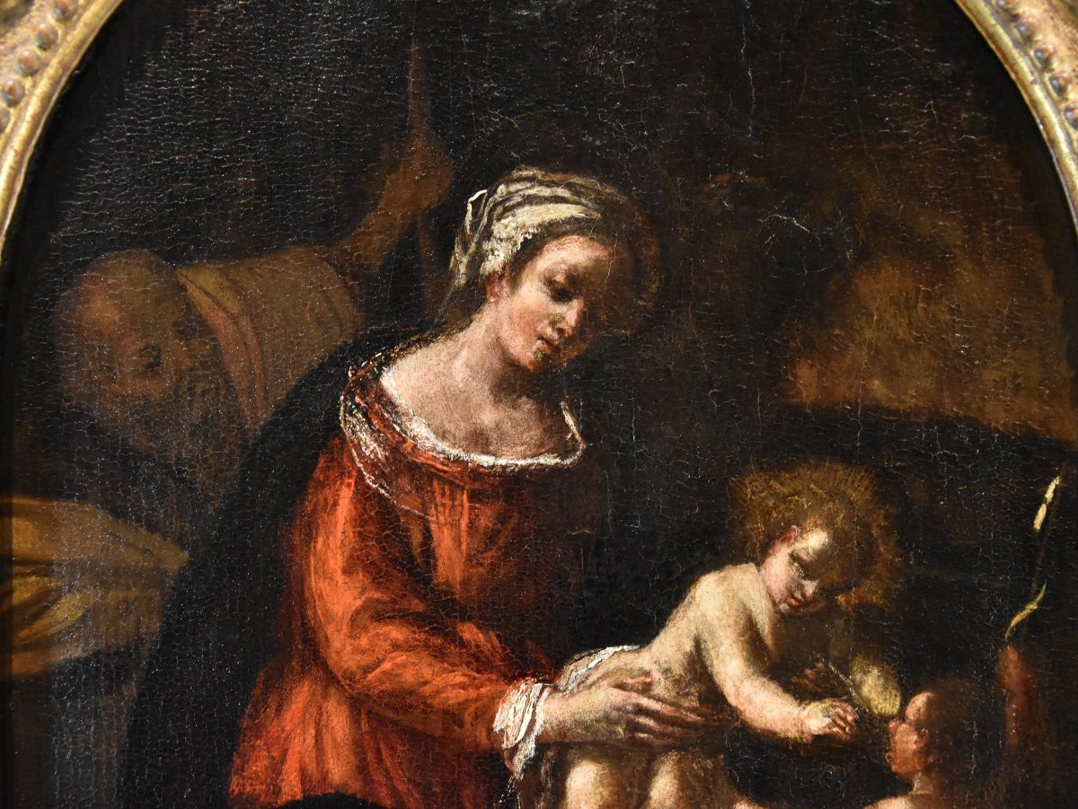 Sainte Famille Avec Saint Jean-Baptiste, Ippolito Scarsella (Ferrare, C. 1550 - 1620) Atelier-photo-4