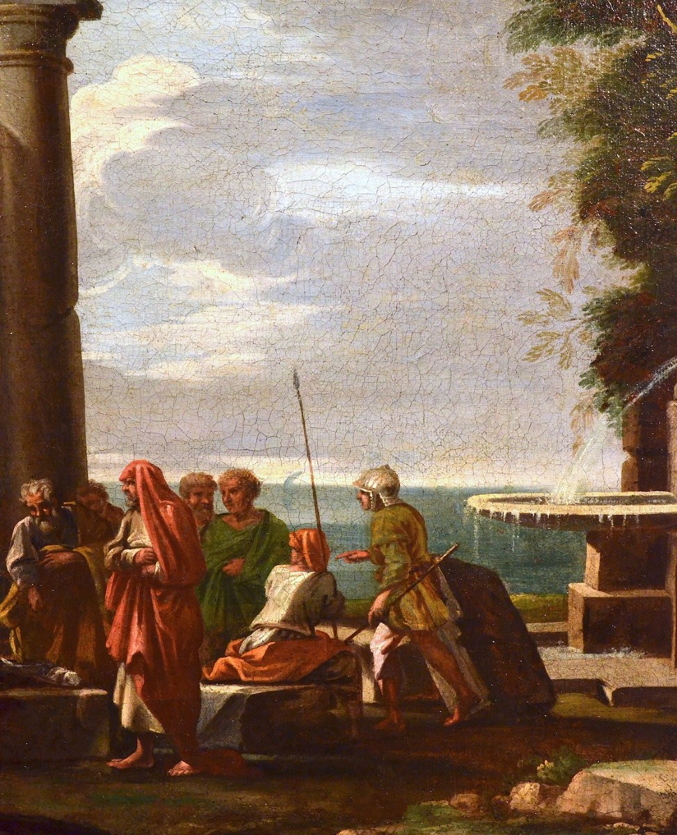 Architectural Capriccio With Ruins, Giovanni Ghisolfi (milan 1623 - 1683)-photo-3