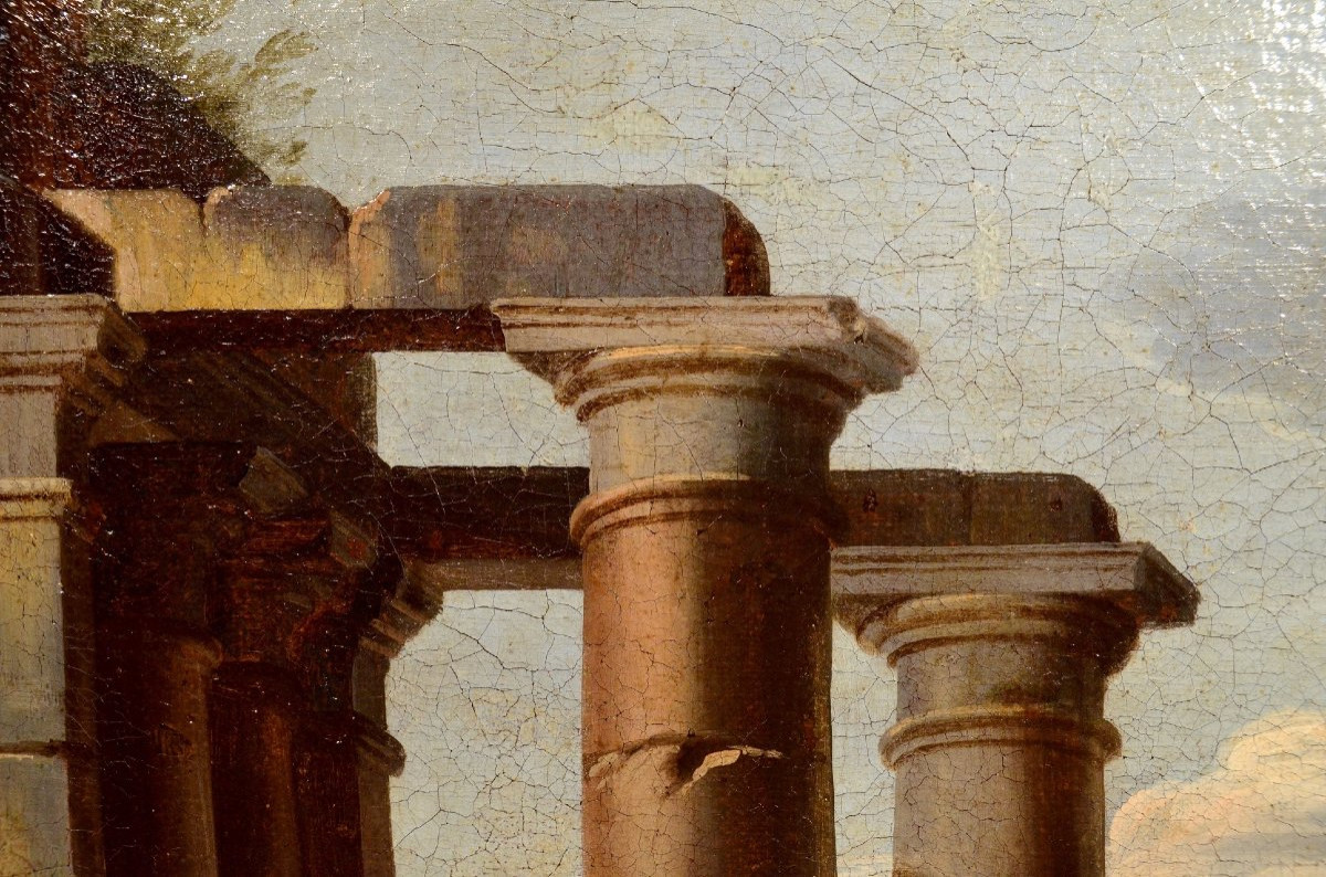 Architectural Capriccio With Ruins, Giovanni Ghisolfi (milan 1623 - 1683)-photo-7