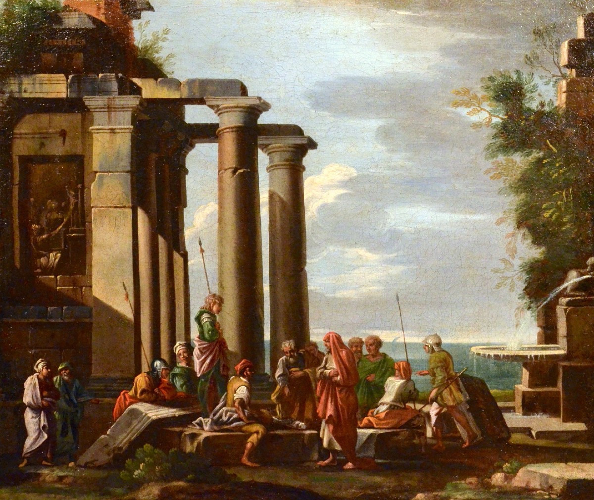 Architectural Capriccio With Ruins, Giovanni Ghisolfi (milan 1623 - 1683)