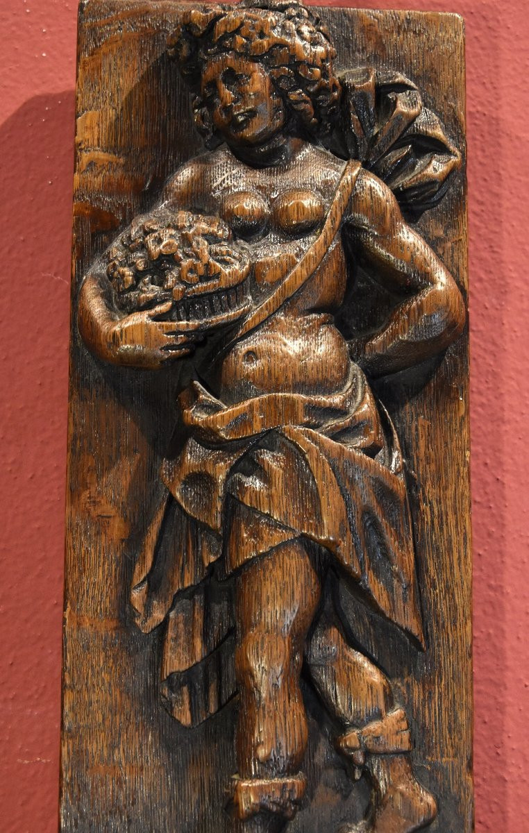 Pair Of Bas-reliefs Allegory Of Spring And Autumn, Flemish Sculptor Of The 17th Century-photo-4