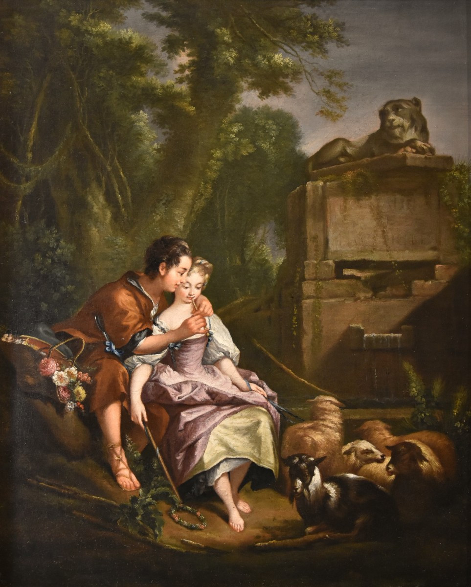 Francois Boucher (paris, 1703 - 1770), The Surprised Lovers/the Pleasant Lesson-photo-3