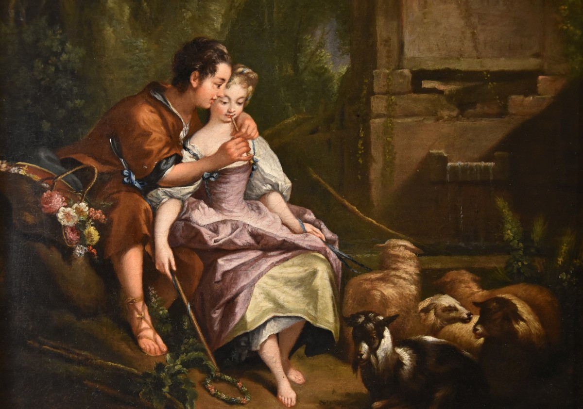 Francois Boucher (paris, 1703 - 1770), The Surprised Lovers/the Pleasant Lesson-photo-4