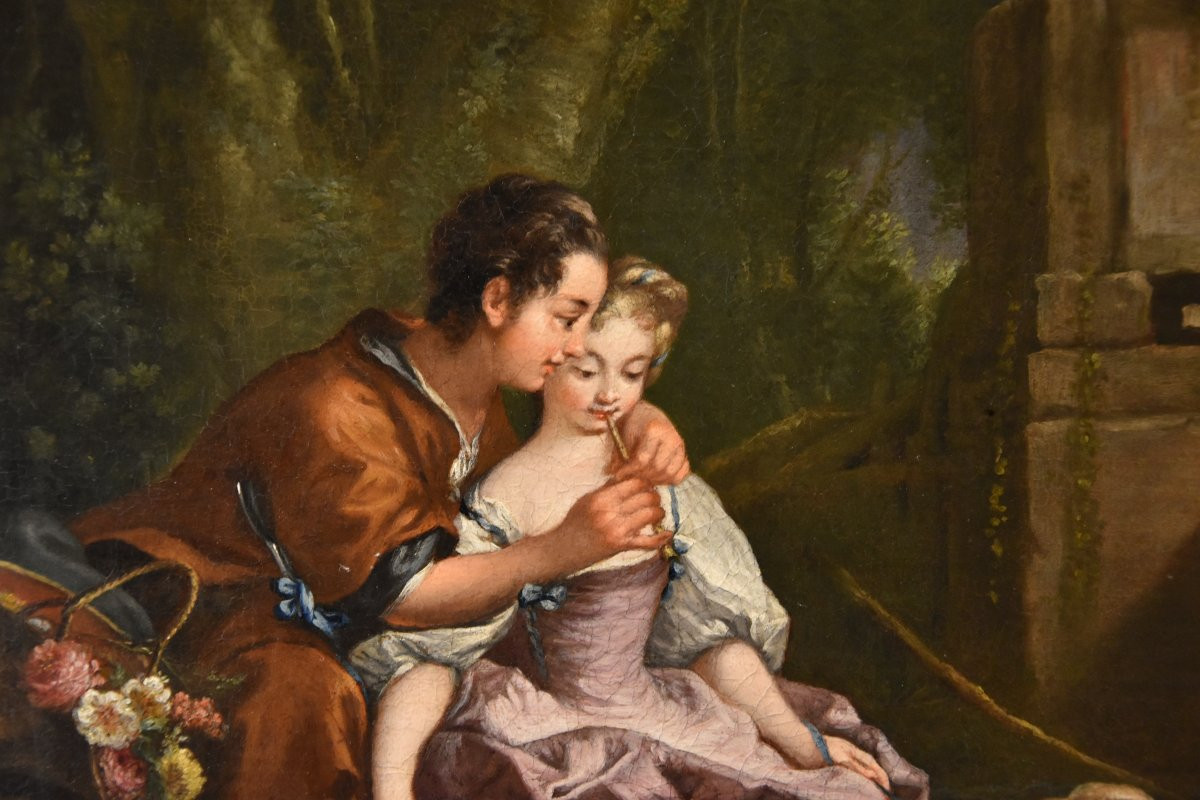 Francois Boucher (paris, 1703 - 1770), The Surprised Lovers/the Pleasant Lesson-photo-1