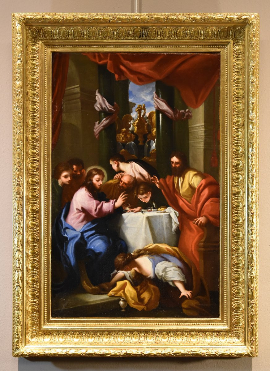 Christ And Mary Magdalene At The Banquet Of The Pharisee, Benedetto Luti (florence 1666 - 1724)-photo-2