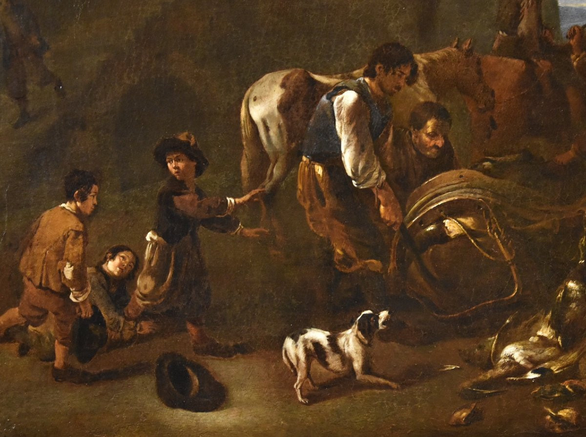 Retour De La Chasse, Jan Miel (anvers, 1599 - Turin, 1663) Attribuable-photo-6
