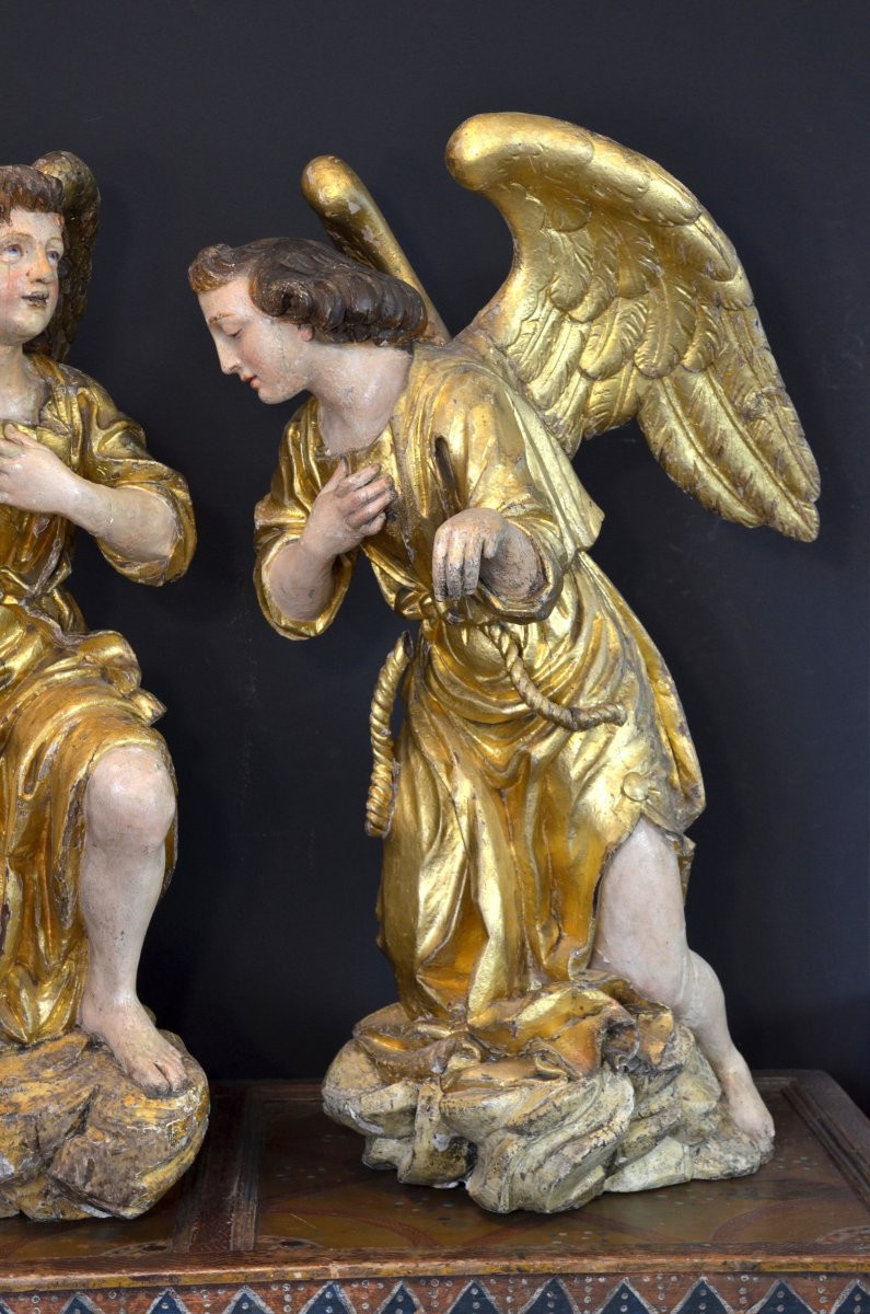 Great Angels Baroque, Gian Lorenzo Bernini (1598-1680) Circle Of  (h. 88 Cm) -photo-2