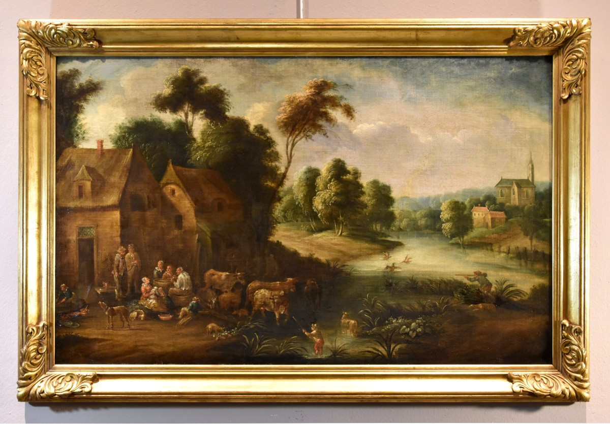 Théobald Michou (tournai, 1676 – Antwerp, 1765), River Landscape With Village