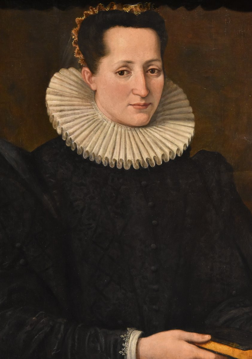 Santi Di Tito (sansepolcro 1536 - Florence 1603), Portrait Of A Noblewoman With A Book-photo-2