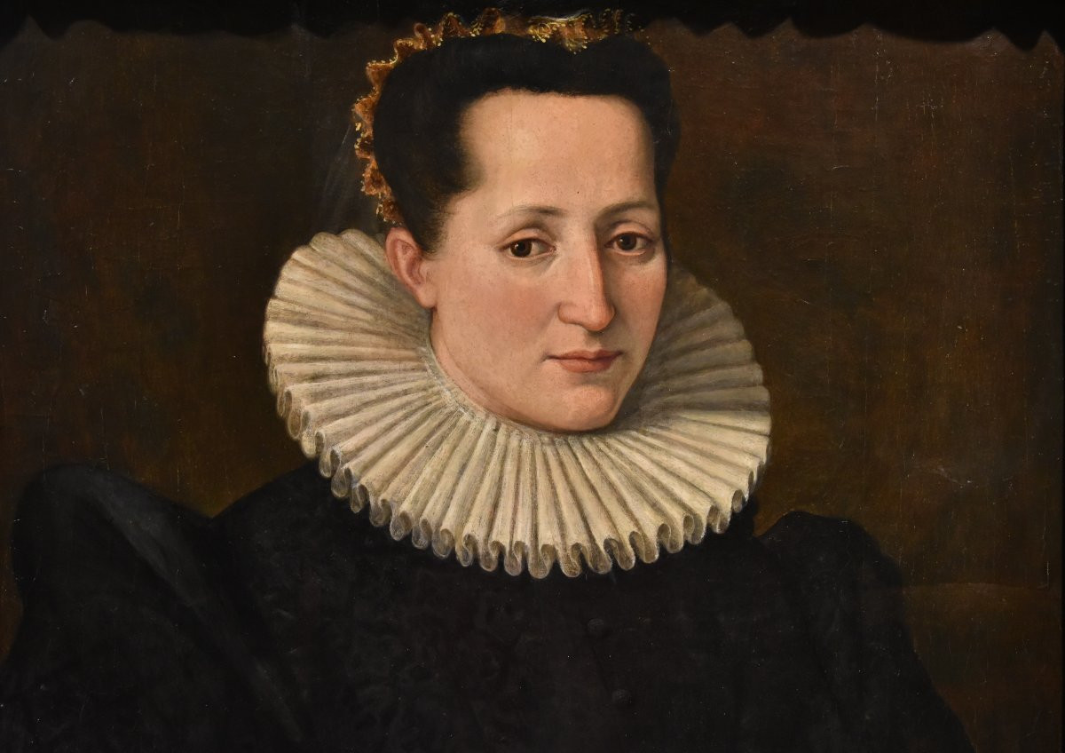Santi Di Tito (sansepolcro 1536 - Florence 1603), Portrait Of A Noblewoman With A Book-photo-6