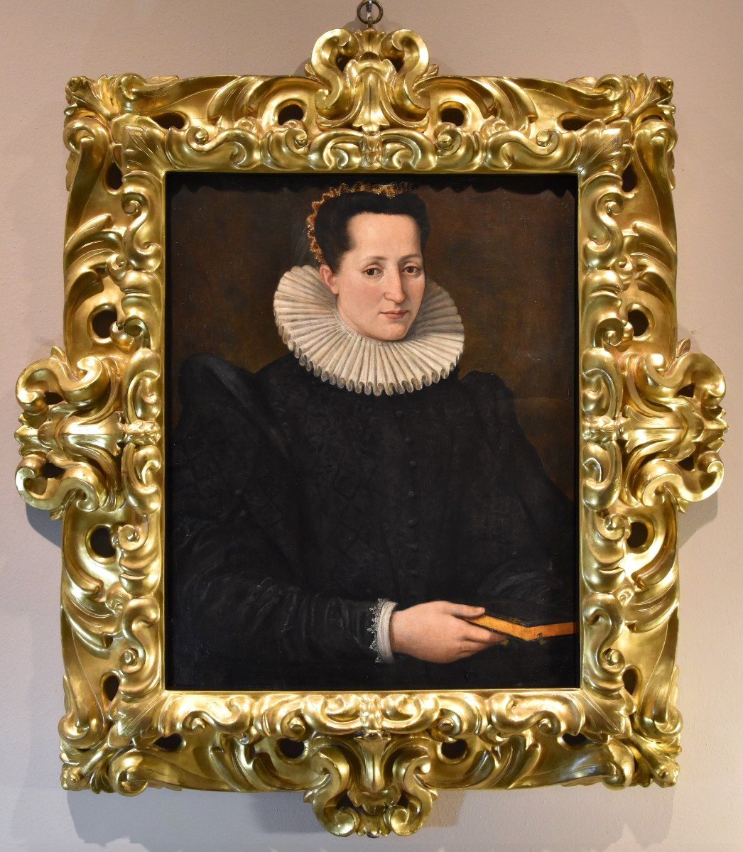 Santi Di Tito (sansepolcro 1536 - Florence 1603), Portrait Of A Noblewoman With A Book