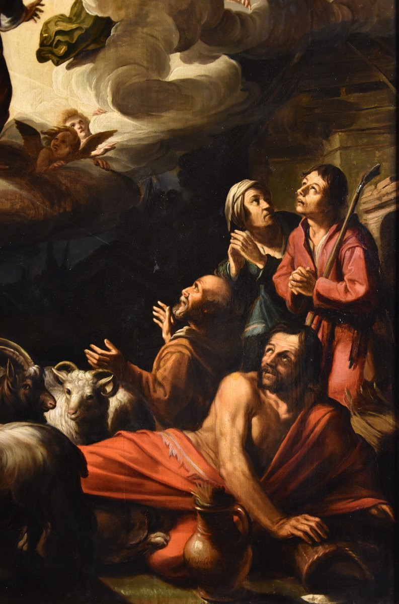 The Announcement To The Shepherds, Jacques Waben  (alkmaar Ca. 1575-1641/1642 Hoorn)  Signed In-photo-4