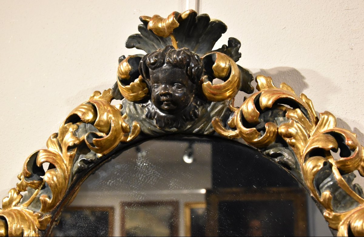 Paire De Grands Miroirs Baroques, Rome Fin XVIIe Siècle -photo-4