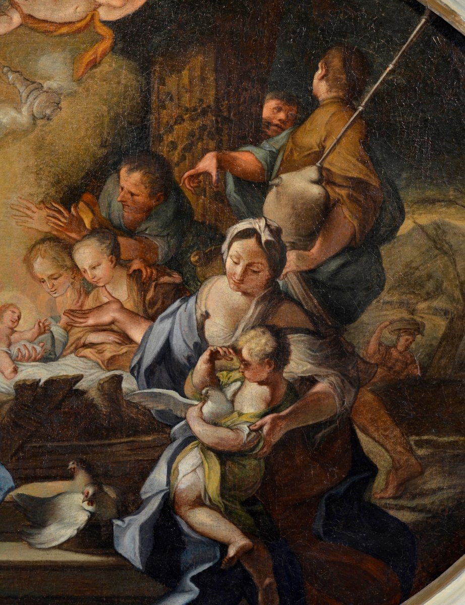 Sebastiano Conca (naples 1680-1764), Grand Tableau Adoration Des Bergers-photo-1