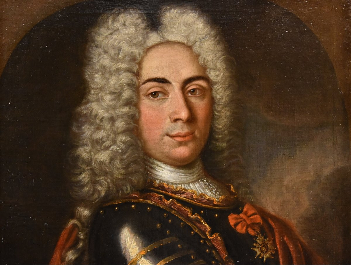 Portrait d'Un Gentilhomme En Armure, Hyacinthe Rigaud (perpignan 1659 - Paris 1743) école De-photo-1
