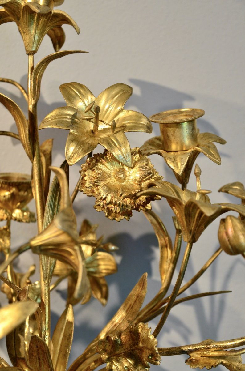 Paire De Candélabres Louis XVI En Bronze Doré Et Porcelaine Sèvres Bleue, France 19ème Siècle-photo-6