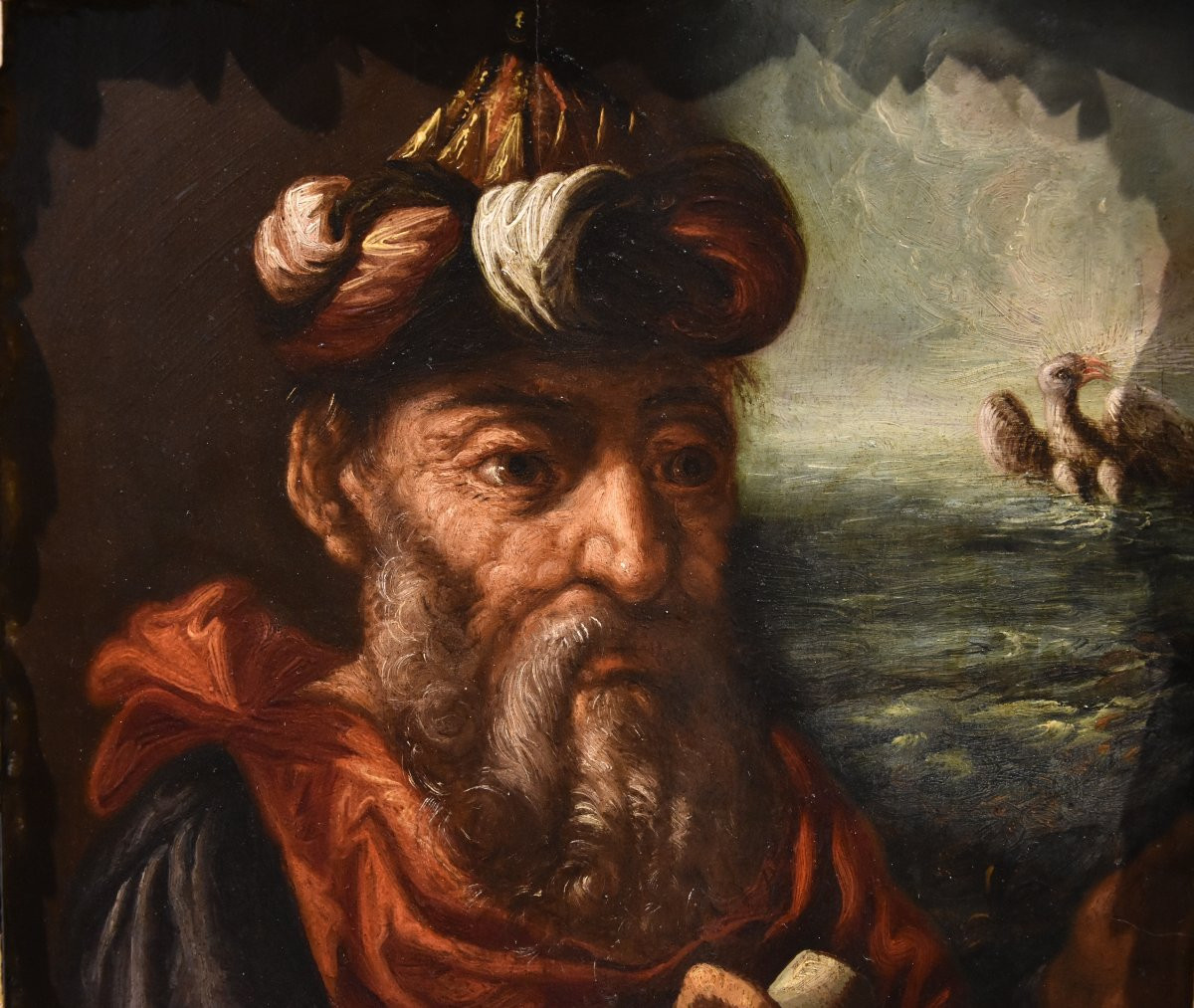 Portrait de l'alchimiste Hermès Trismégiste, Maniériste flamand du XVIIe siècle-photo-3