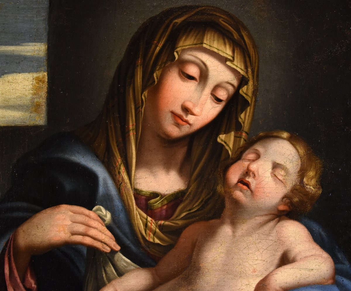 Giovan Battista Salvi Dit "il Sassoferrato" (1609 - 1685), Madone à l'Enfant Endormi-photo-4