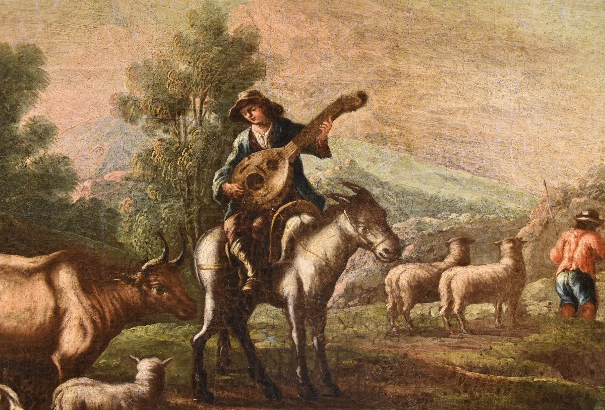 Christian Reder (Leipzig 1656 - Rome 1729) , Paysage avec idylle pastorale-photo-4
