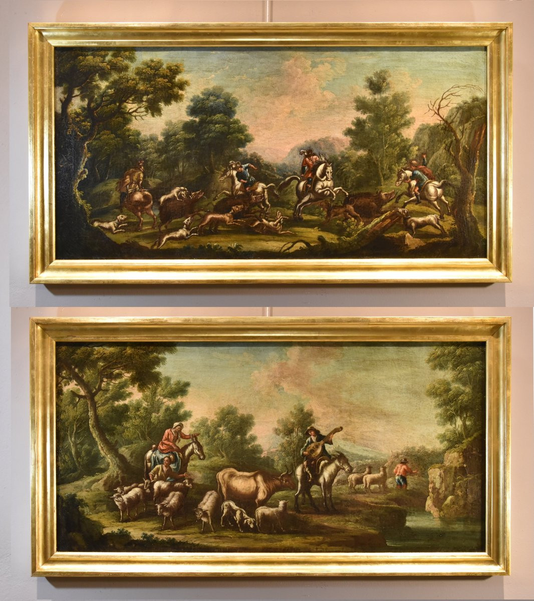 Christian Reder (Leipzig 1656 - Rome 1729) , Paysage avec idylle pastorale-photo-6