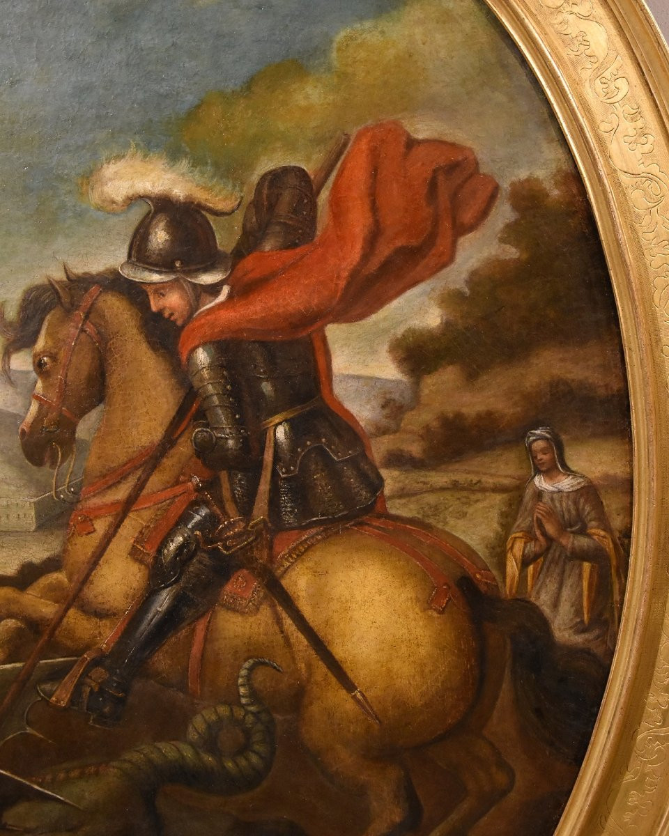 Saint Georges Vainc Le Dragon, Raphaël Sanzio (urbino 1483 - Rome 1520) Suiveur De -photo-3