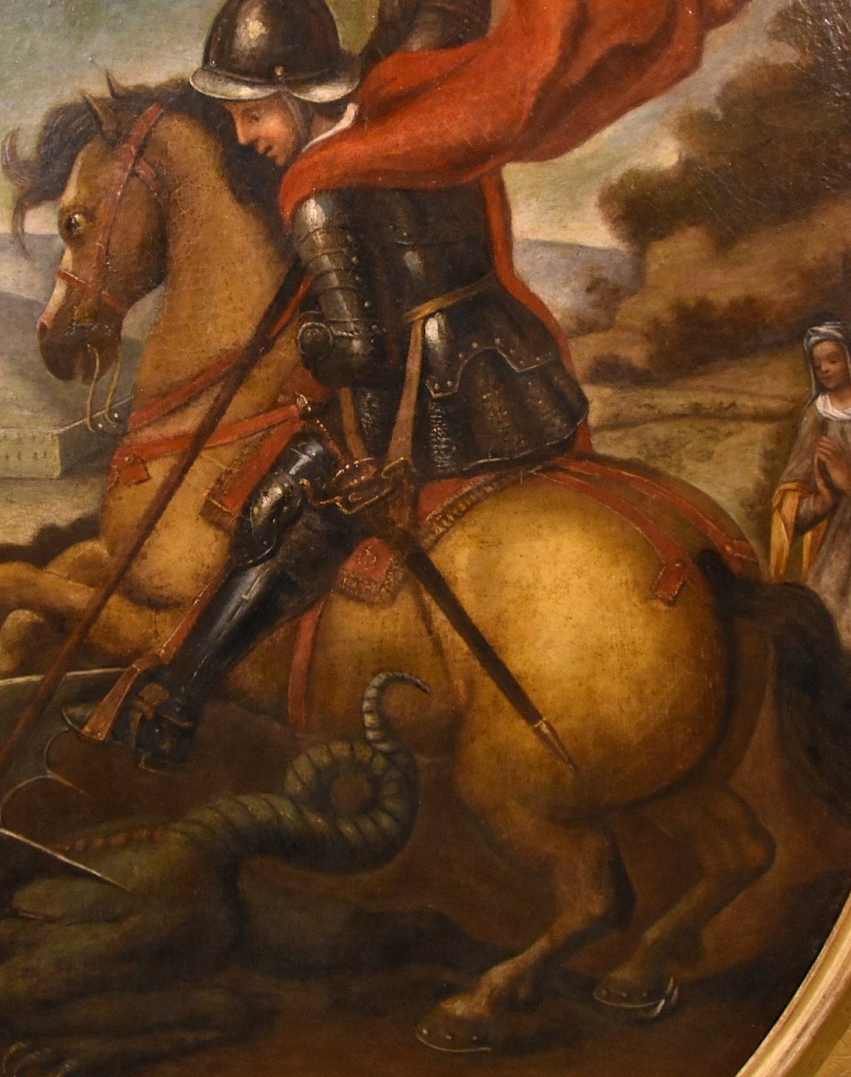 Saint Georges Vainc Le Dragon, Raphaël Sanzio (urbino 1483 - Rome 1520) Suiveur De -photo-7