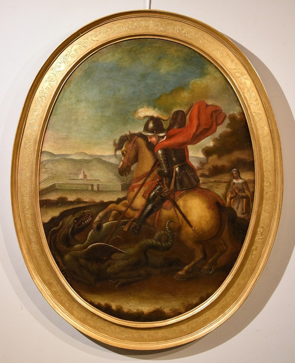 Saint Georges Vainc Le Dragon, Raphaël Sanzio (urbino 1483 - Rome 1520) Suiveur De 