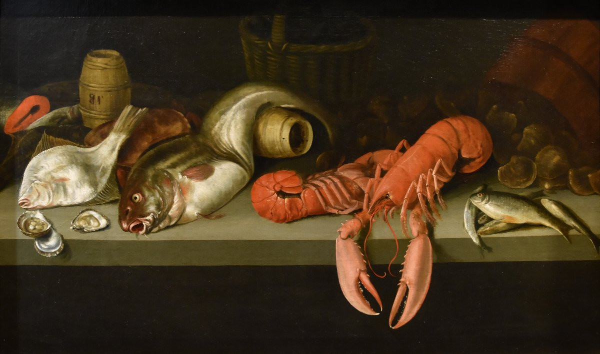 Alexander Van Adriaenssen (antwerp, 1587 - 1661), Still Life With Oysters, Fish And Lobsters-photo-2