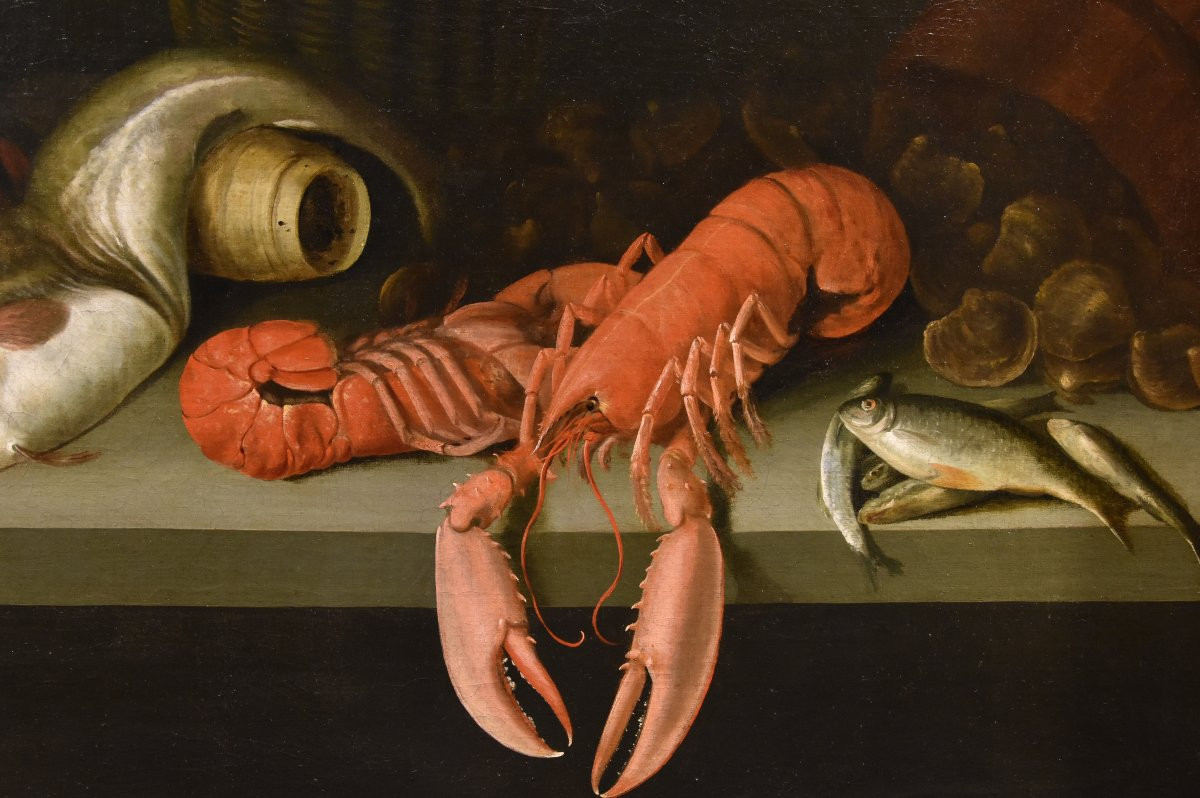 Alexander Van Adriaenssen (antwerp, 1587 - 1661), Still Life With Oysters, Fish And Lobsters-photo-8