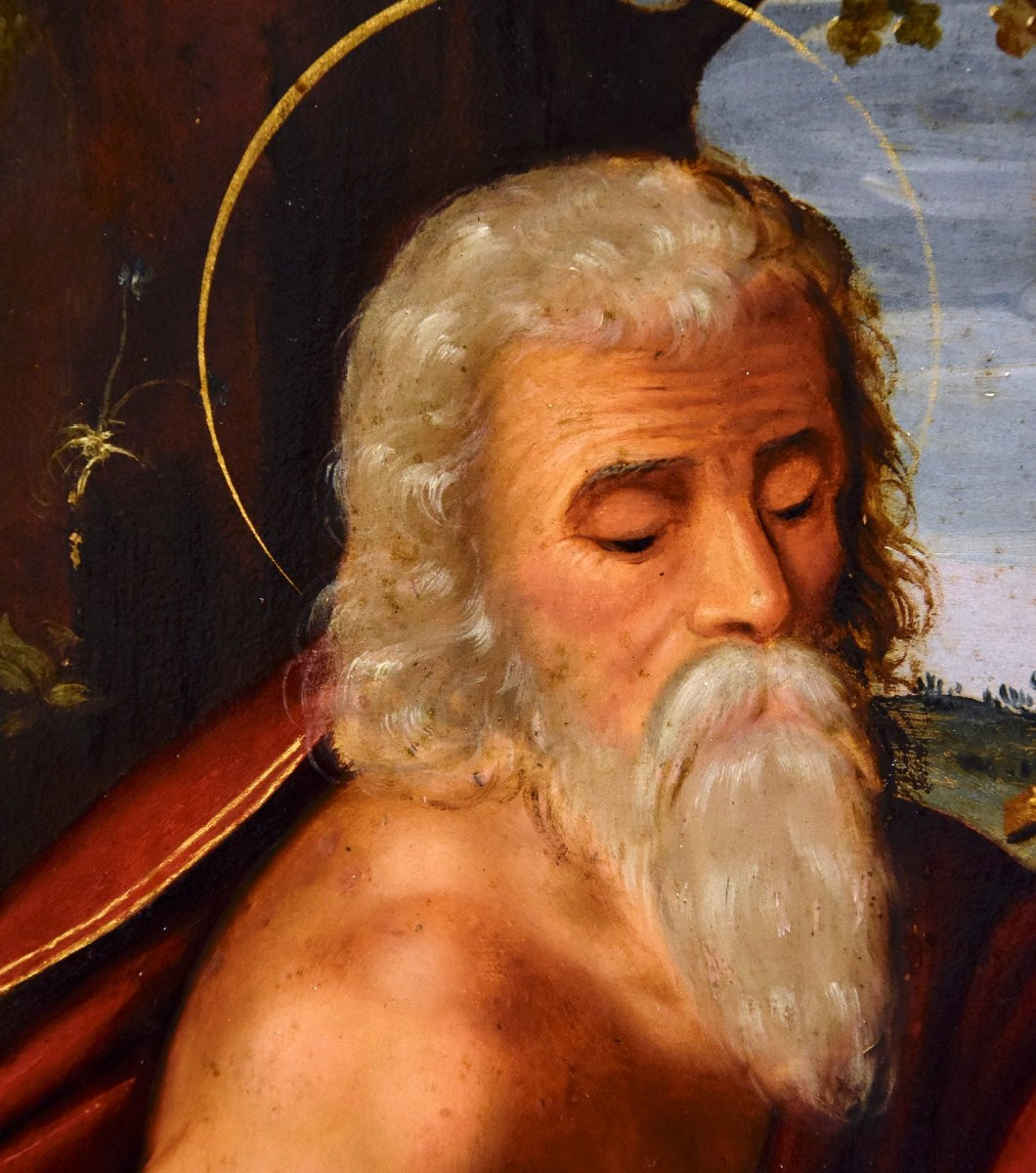 Huile Sur Cuivre 'saint Jérôme', Cercle Giuseppe Mazzuoli (Ferrara 1536-1589)-photo-2