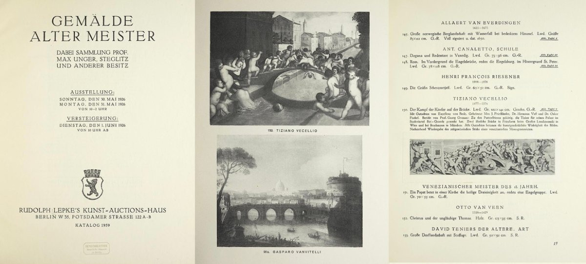 Tiziano Vecellio (1490 - 1576) Atelier, Lutte entre angelots sur le pont des Poings à Venise-photo-3