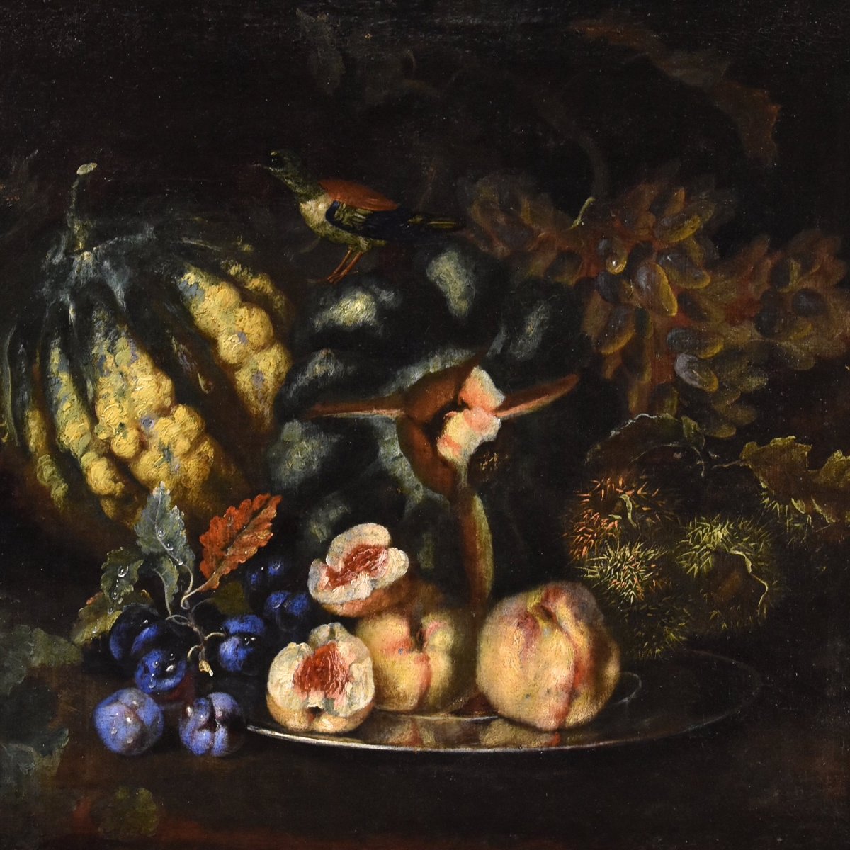 Still Life Of Fruit With Green Woodpecker, Franz Werner Von Tamm (hamburg 1658 - Vienna 1754) -photo-3