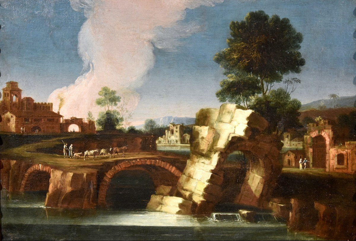  Paolo Anesi (rome 1697 - 1773), River Landscape Of The Lazio Countryside