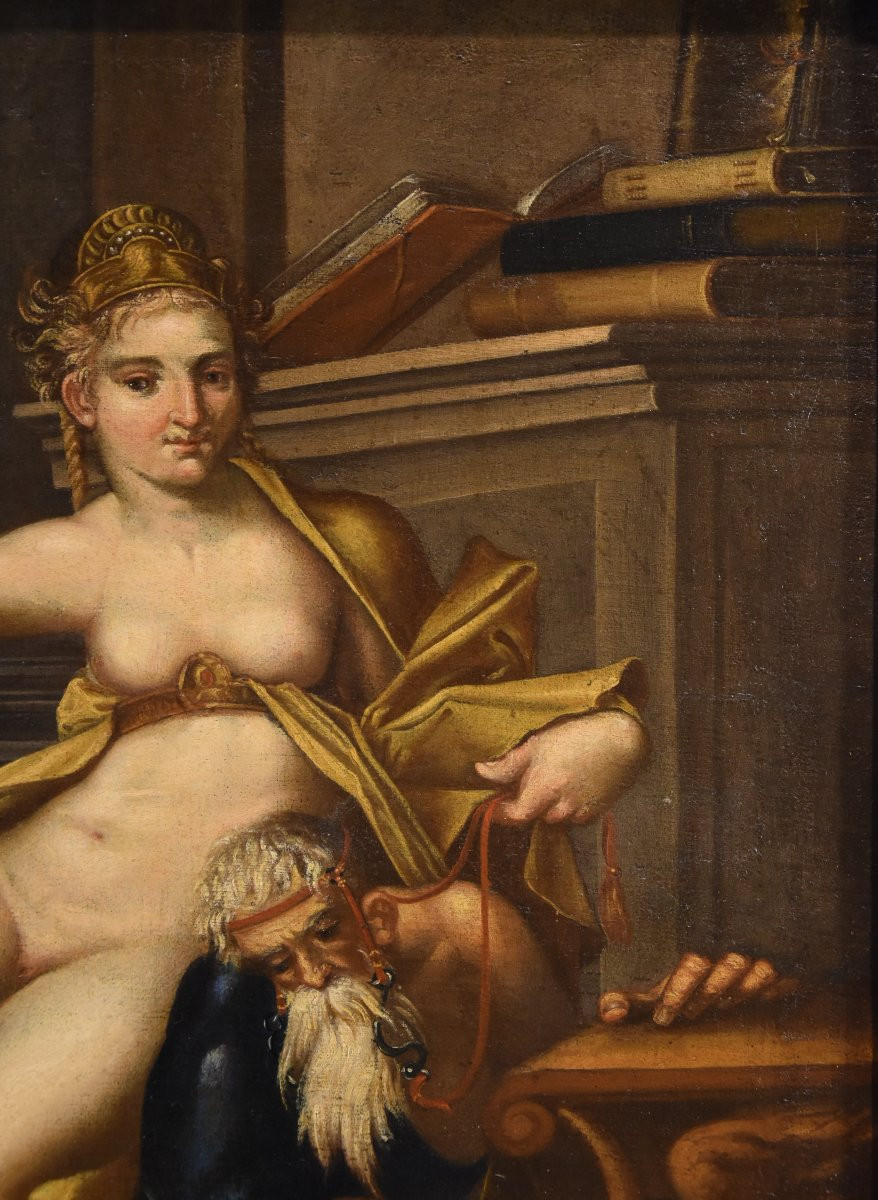 Aristotle And Phyllis, Bartholomäus Spranger (antwerp, 1546 – Prague, 1611) Workshop-photo-2