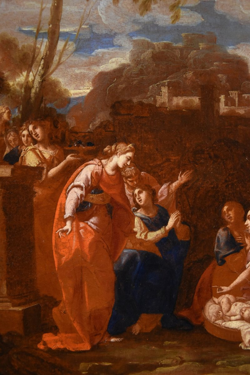 Nicolas Poussin (1594 - 1665) Atelier, Le Petit Moïse Retrouvé Par La Fille De Pharaon-photo-1