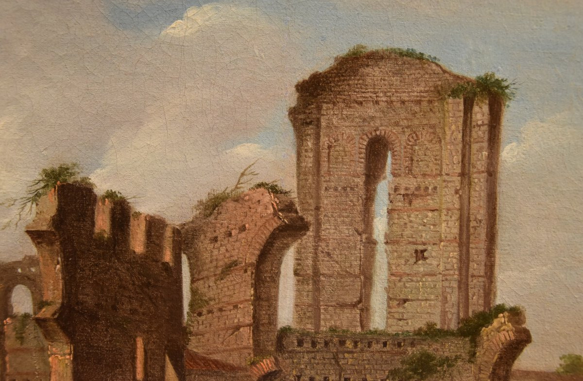 Giacomo Van Lint (Rome 1723 - 1790), Vue sur le Forum Romain-photo-6