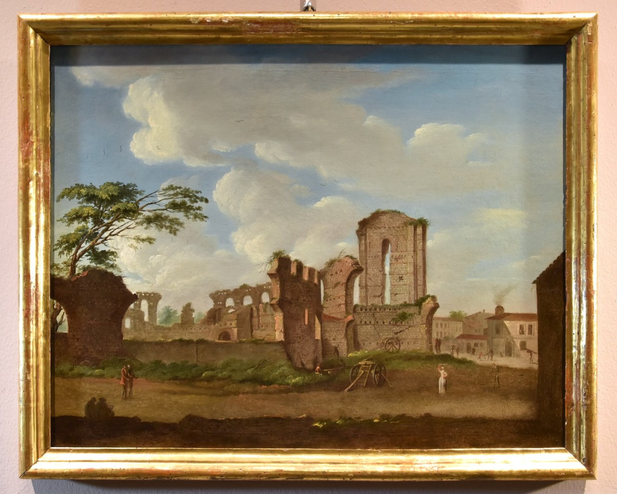 Giacomo Van Lint (Rome 1723 - 1790), Vue sur le Forum Romain