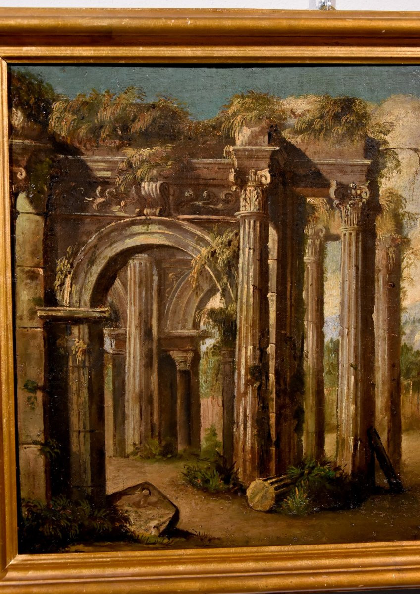 Paire De Caprices Avec Ruines Classiques, Niccolò Codazzi (Naples, 1642 - Gênes, 1693) Suiveur-photo-4