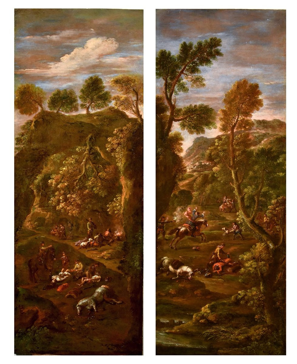 Giuseppe Zais (belluno 1709 - Treviso 1781), The Assault Of The Brigands / After The Assault-photo-2