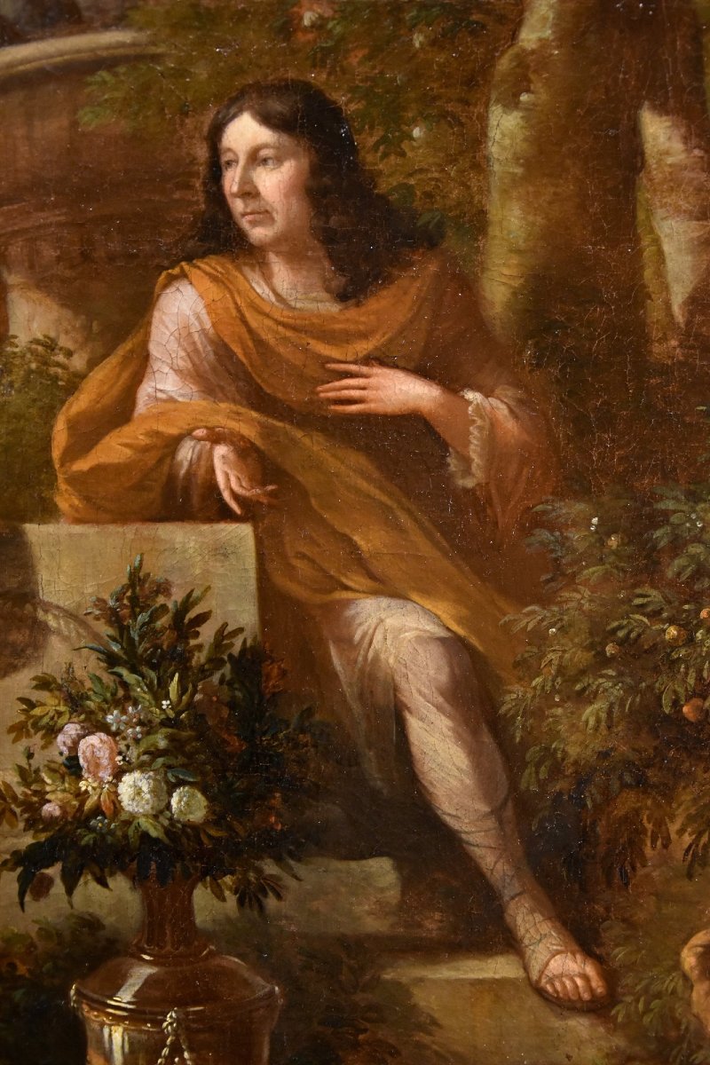Portrait Of A Gentleman In A Garden, Godfrey Kneller (lübeck 1646 - London 1723) Circle Of-photo-3