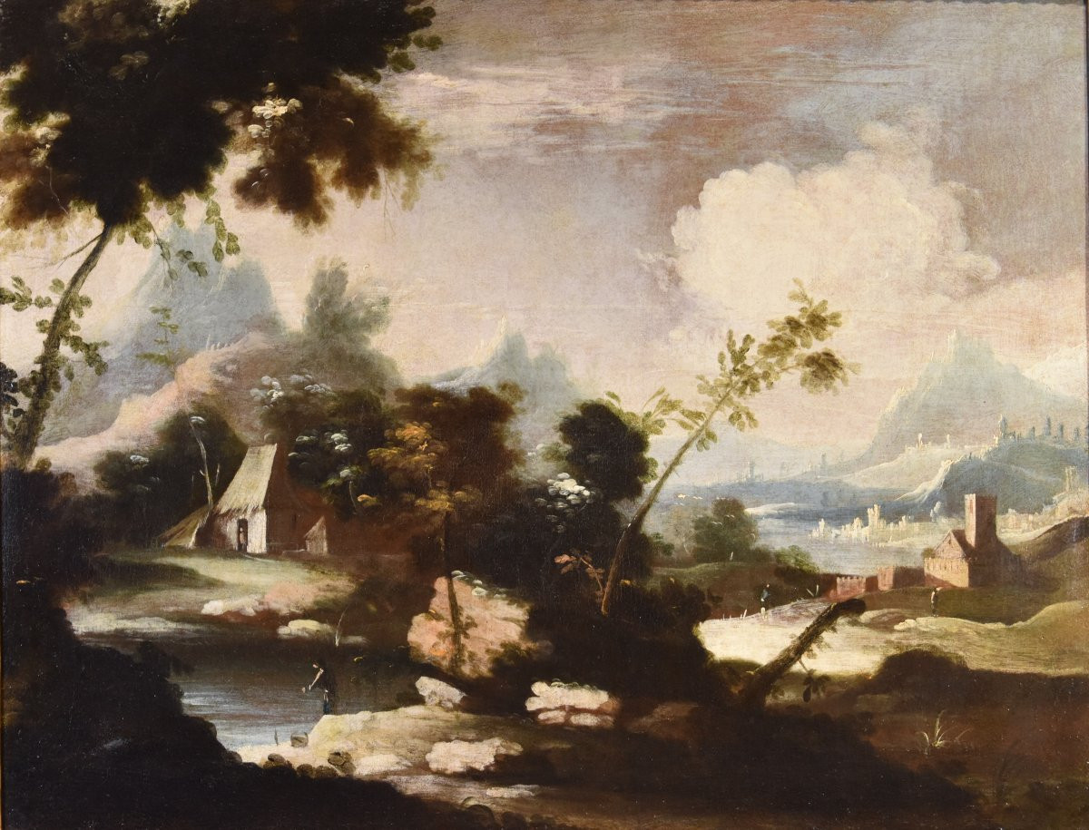 Paysages arcadiens avec personnages, Marco Ricci (Belluno 1676 – Venise 1730) cercle-photo-2