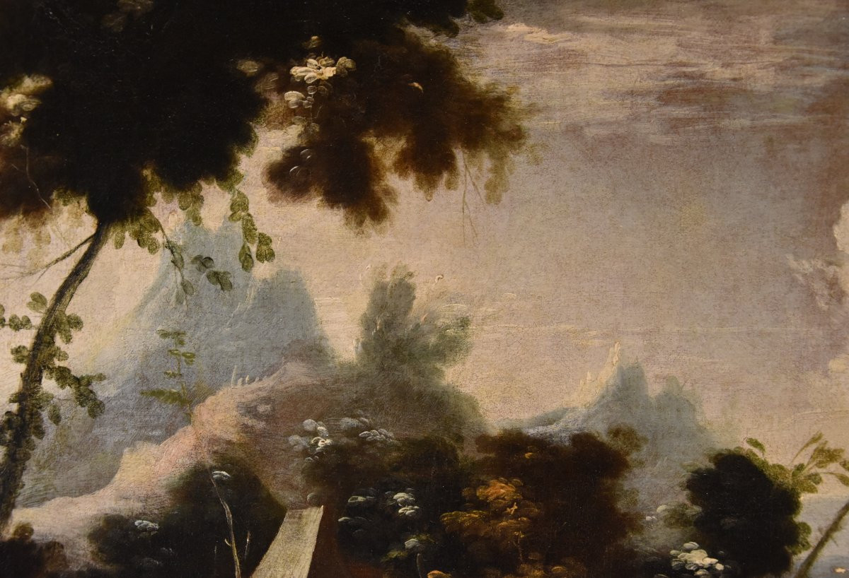 Paysages arcadiens avec personnages, Marco Ricci (Belluno 1676 – Venise 1730) cercle-photo-4