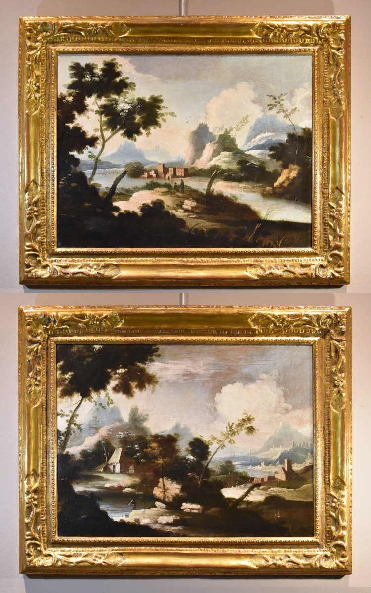 Paysages arcadiens avec personnages, Marco Ricci (Belluno 1676 – Venise 1730) cercle